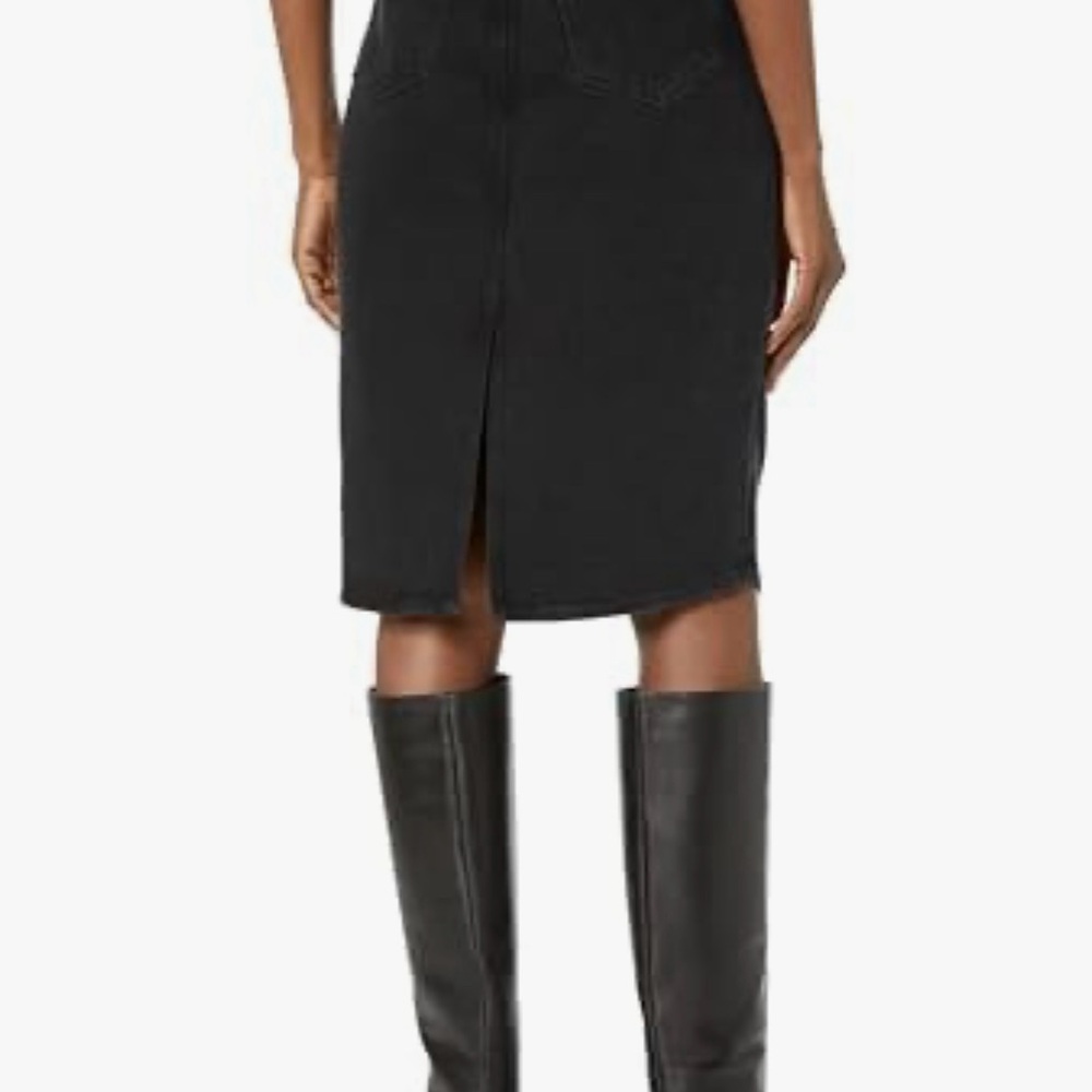 PAIGE Jet Black Denim Skirt